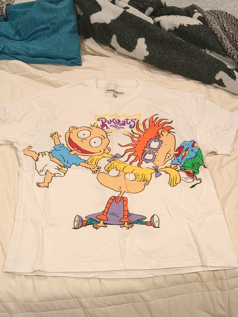 Nickelodeon Rugrats White Graphic Tee with Colorful Characters